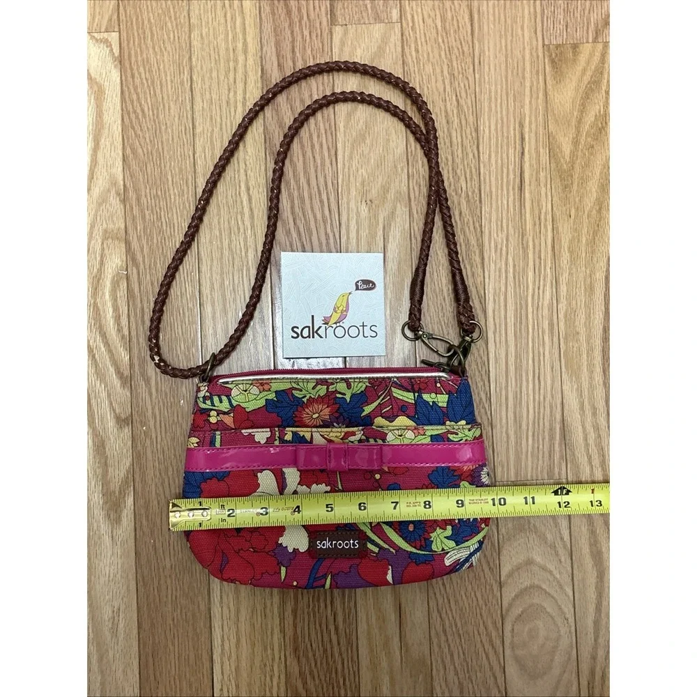 Sakroots Campus Mini Crossbody Purse‎ Bag Peace Floral Jute Cotton